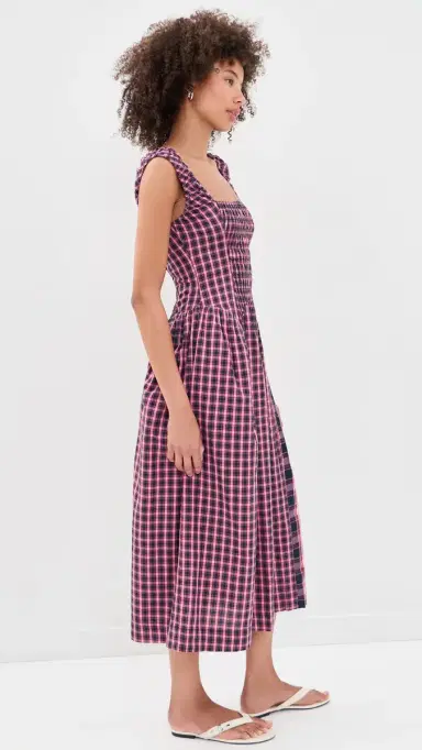 Damson Madder Mallory Midi Dress Magenta 6 | Thumbnail 4 Damson Madder Mallory Midi Dress Magenta 6 | Thumbnail 4