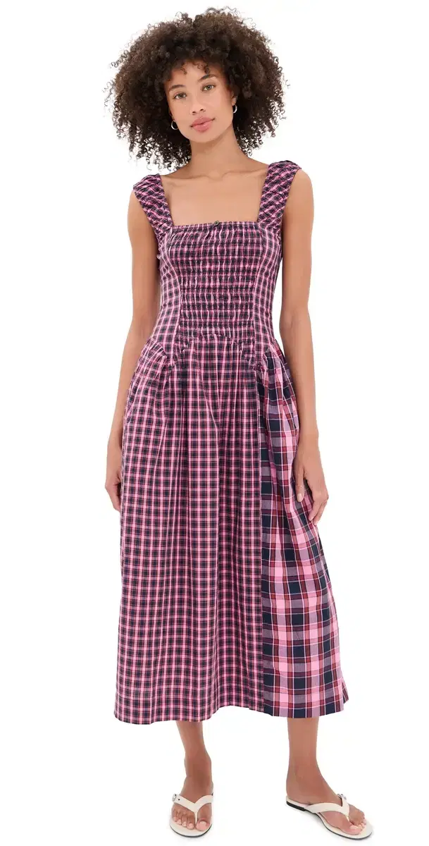 Damson Madder Mallory Midi Dress Magenta