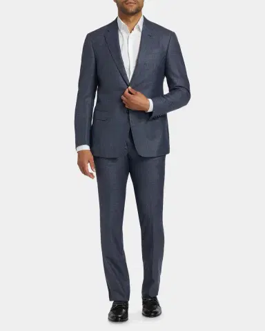Giorgio Armani Men's Micro-Squares Wool Classic Fit Suit | Thumbnail 4 Giorgio Armani Men's Micro-Squares Wool Classic Fit Suit | Thumbnail 4