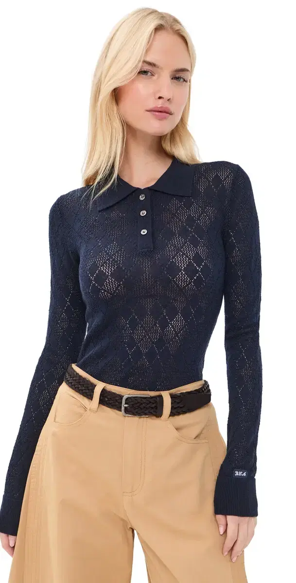 Sea Jane Argyle Polo Sweater