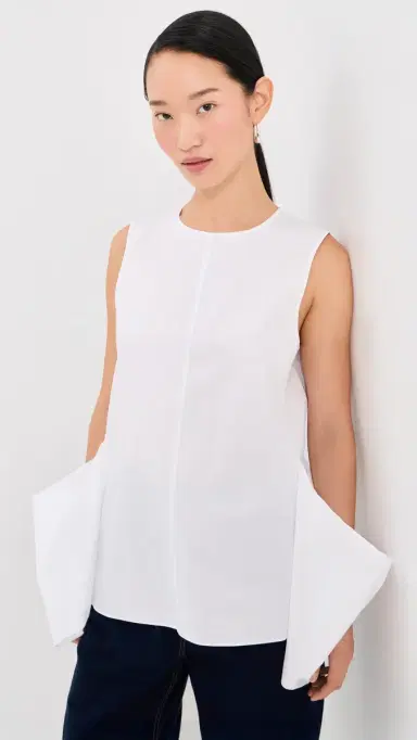 Tibi Eco Poplin Side Drape Top | Thumbnail 2 Tibi Eco Poplin Side Drape Top | Thumbnail 2
