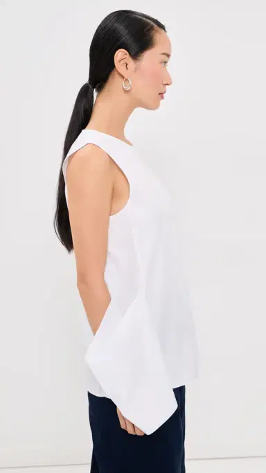 Tibi Eco Poplin Side Drape Top | Thumbnail 4 Tibi Eco Poplin Side Drape Top | Thumbnail 4