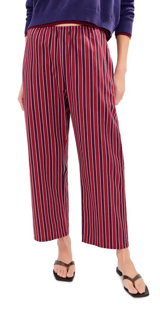 LE BOP Kelsey Cropped id Rise Pants Red/Navy Stripe