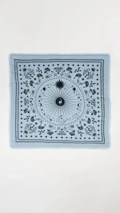 Freya Cosmic Rodeo Cashmere Scarf Soft Blue/Black One Size | Thumbnail 2