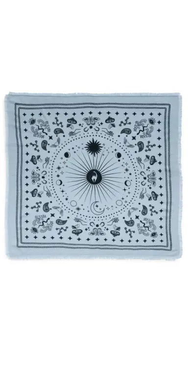 Freya Cosmic Rodeo Cashmere Scarf Soft Blue/Black One Size | Thumbnail 1