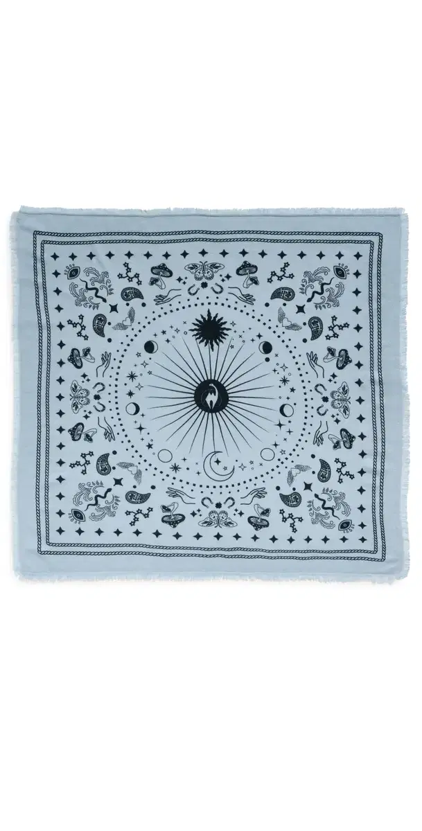 Cosmic Rodeo Cashmere Scarf Soft Blue/Black One Size