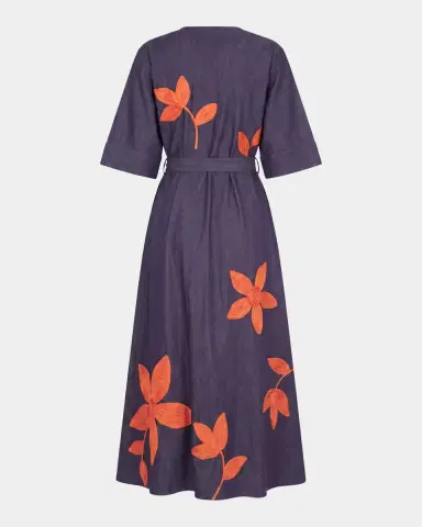 LOVEBIRDS Savana Floral Applique Denim Midi Shirtdress | Thumbnail 4 LOVEBIRDS Savana Floral Applique Denim Midi Shirtdress | Thumbnail 4
