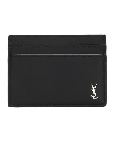 Saint Laurent Men's Tiny Cassandre YSL Card Holder in Leather | Thumbnail 1
