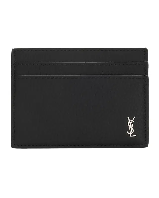 Men's Tiny Cassandre YSL Card Holder in Leather