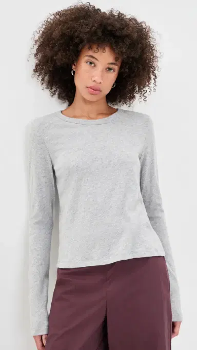 Z Supply Junie ong Sleeve Tee Heather Grey | Thumbnail 2