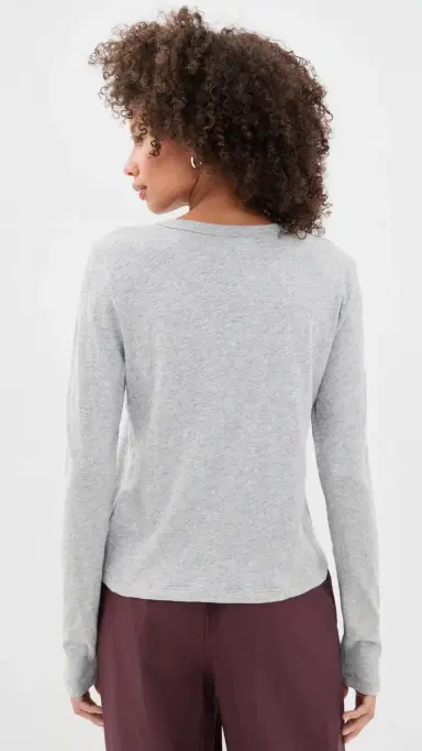 Z Supply Junie ong Sleeve Tee Heather Grey | Thumbnail 3