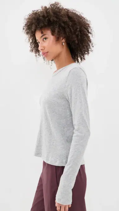Z Supply Junie ong Sleeve Tee Heather Grey | Thumbnail 4