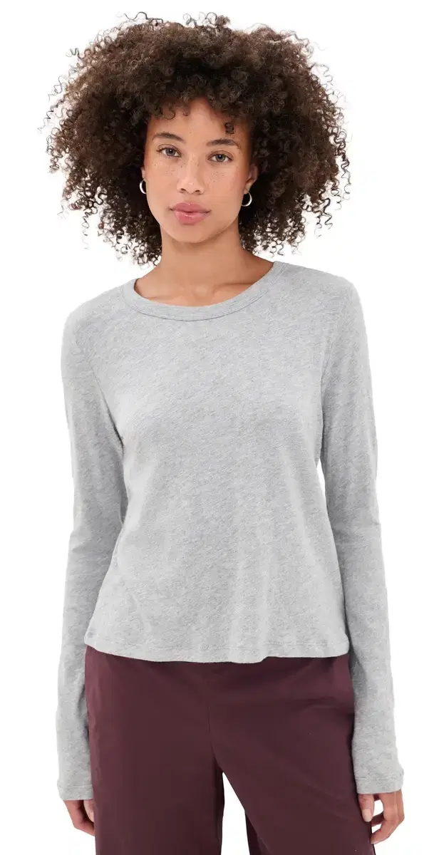 Z Supply Junie ong Sleeve Tee Heather Grey