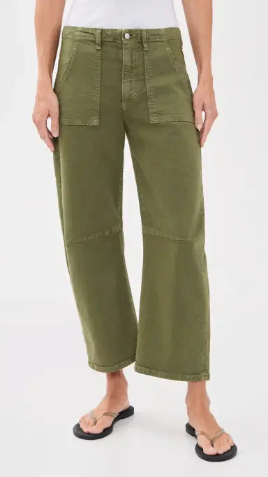 LE JEAN Petite Utility Soft Barrel Jeans Olive Green | Thumbnail 2 LE JEAN Petite Utility Soft Barrel Jeans Olive Green | Thumbnail 2