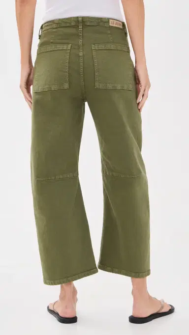 LE JEAN Petite Utility Soft Barrel Jeans Olive Green | Thumbnail 3 LE JEAN Petite Utility Soft Barrel Jeans Olive Green | Thumbnail 3