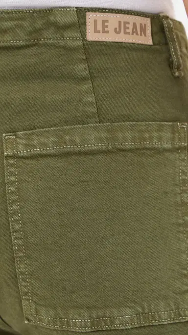 LE JEAN Petite Utility Soft Barrel Jeans Olive Green | Thumbnail 6 LE JEAN Petite Utility Soft Barrel Jeans Olive Green | Thumbnail 6