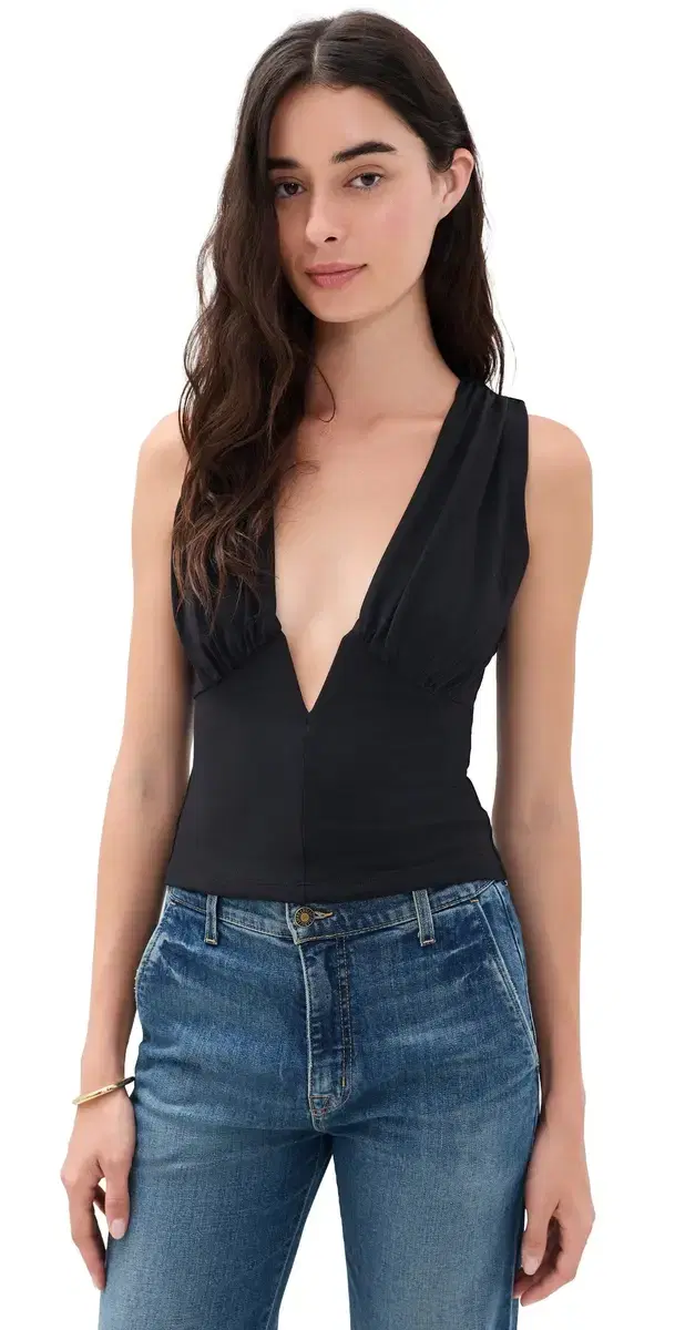 susana monaco ow V Wire Tank Black