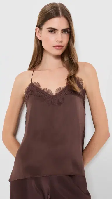 CAMI NYC Racer ilk Charmeuse Camisole Chocolate | Thumbnail 2
