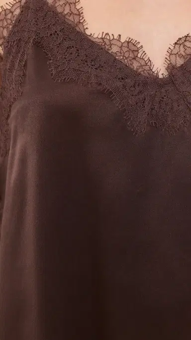CAMI NYC Racer ilk Charmeuse Camisole Chocolate | Thumbnail 6