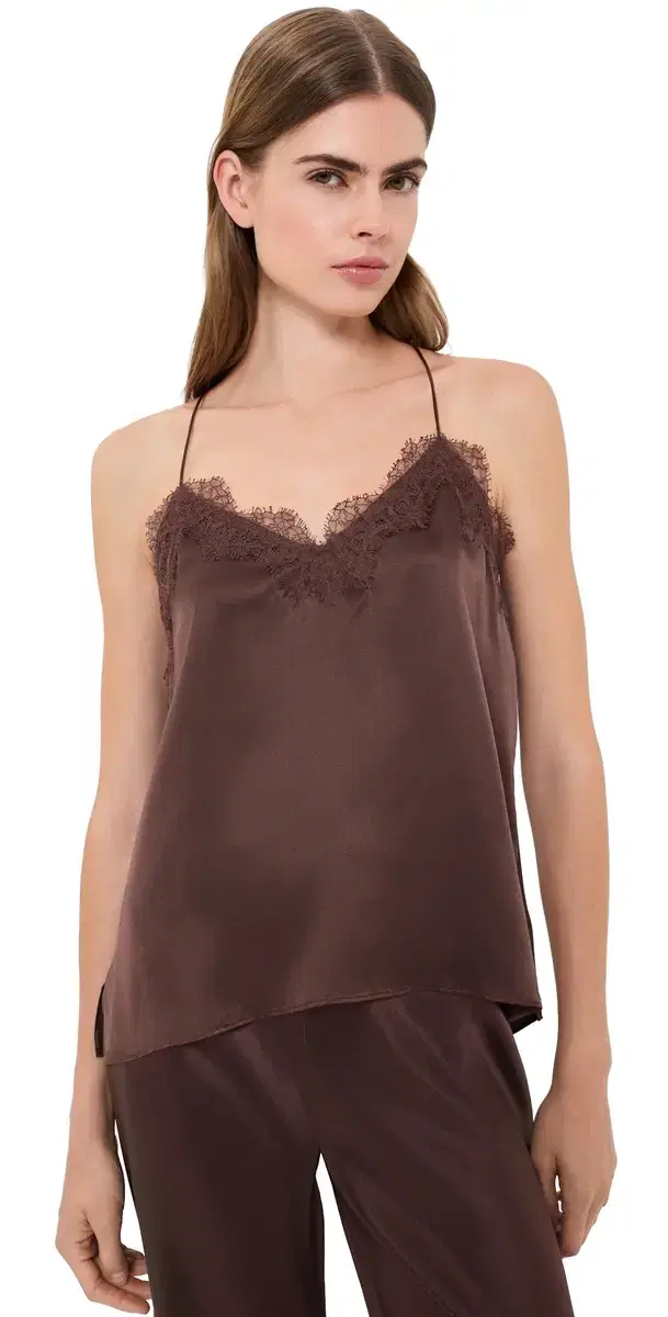 CAMI NYC Racer ilk Charmeuse Camisole Chocolate