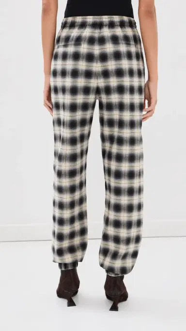The Attico Long Check Balloon Pants Sand/Black | Thumbnail 4