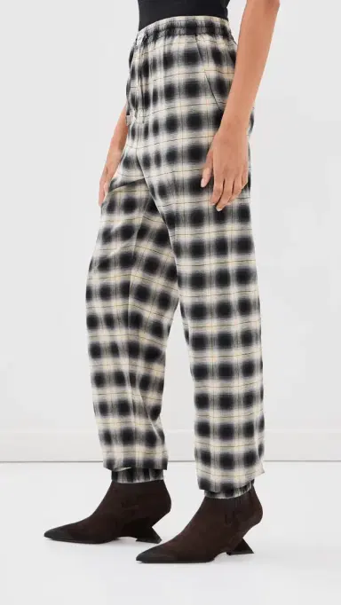 The Attico Long Check Balloon Pants Sand/Black | Thumbnail 5