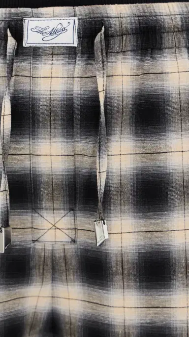 The Attico Long Check Balloon Pants Sand/Black | Thumbnail 6