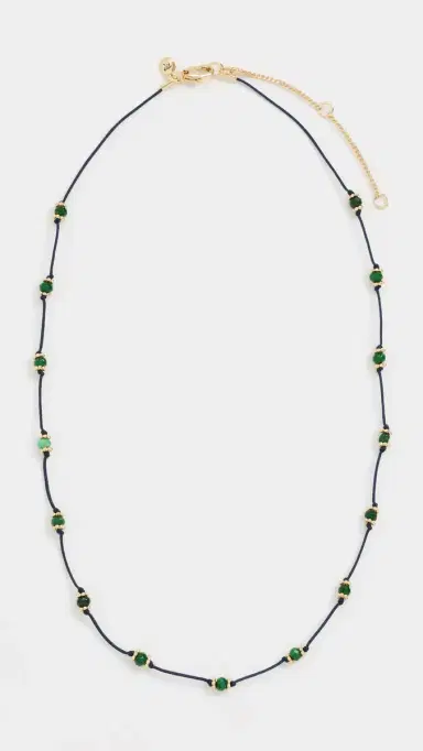 Madewell Beaded Silk Necklace Deep Indigo One Size | Thumbnail 2