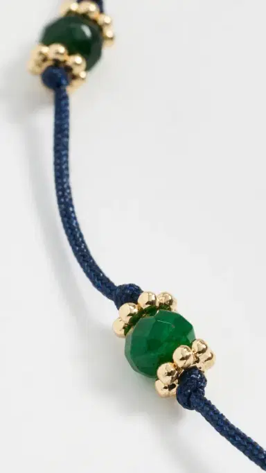 Madewell Beaded Silk Necklace Deep Indigo One Size | Thumbnail 4