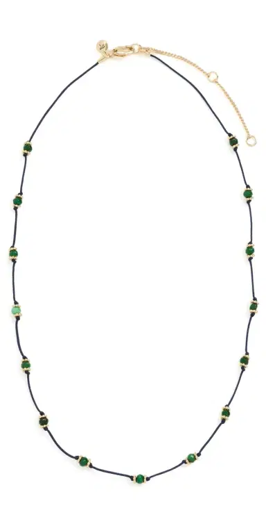 Madewell Beaded Silk Necklace Deep Indigo One Size | Thumbnail 1