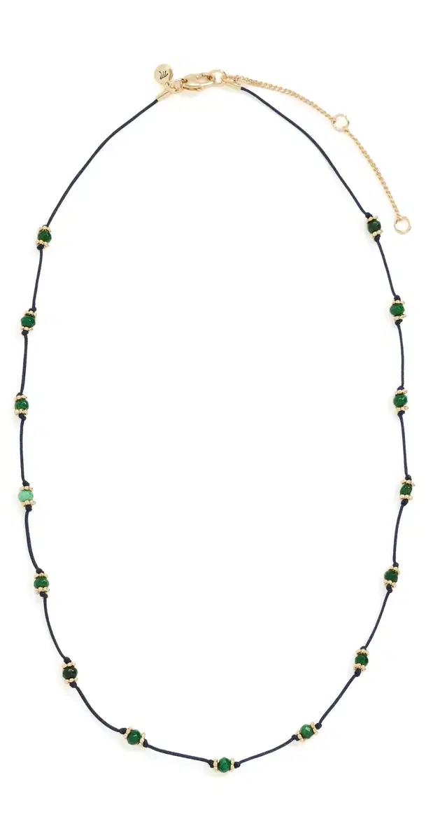 Madewell Beaded Silk Necklace Deep Indigo One Size