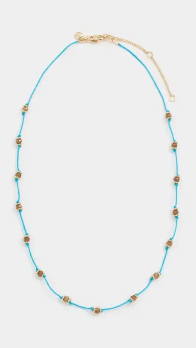Madewell Beaded Silk Necklace Atlas Blue One Size | Thumbnail 2