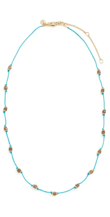 Madewell Beaded Silk Necklace Atlas Blue One Size | Thumbnail 1