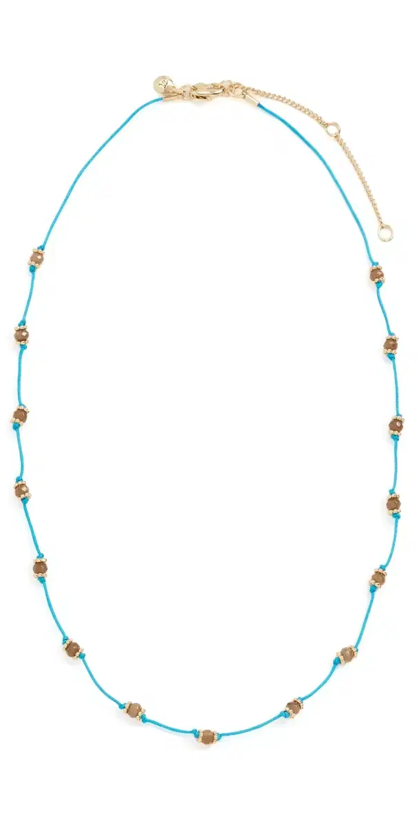 Madewell Beaded Silk Necklace Atlas Blue One Size