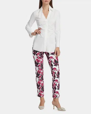 Chiara Boni La Petite Robe Shohreh Ruched Stretch Slim-Fit Blouse | Thumbnail 2 Chiara Boni La Petite Robe Shohreh Ruched Stretch Slim-Fit Blouse | Thumbnail 2