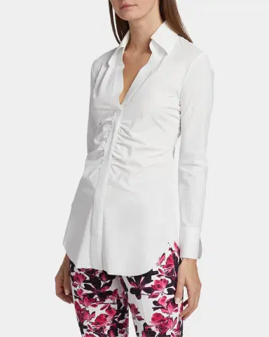 Chiara Boni La Petite Robe Shohreh Ruched Stretch Slim-Fit Blouse | Thumbnail 7 Chiara Boni La Petite Robe Shohreh Ruched Stretch Slim-Fit Blouse | Thumbnail 7