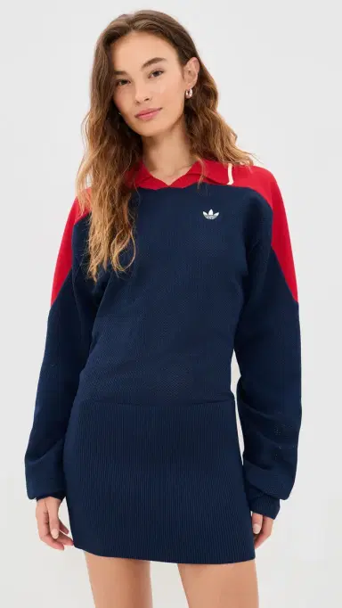 Adidas Polo Jersey Dress Night Indigo/Power Red/Warm | Thumbnail 2
