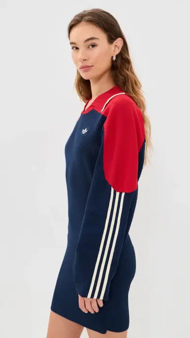 Adidas Polo Jersey Dress Night Indigo/Power Red/Warm | Thumbnail 4