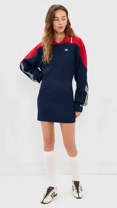 Adidas Polo Jersey Dress Night Indigo/Power Red/Warm | Thumbnail 5