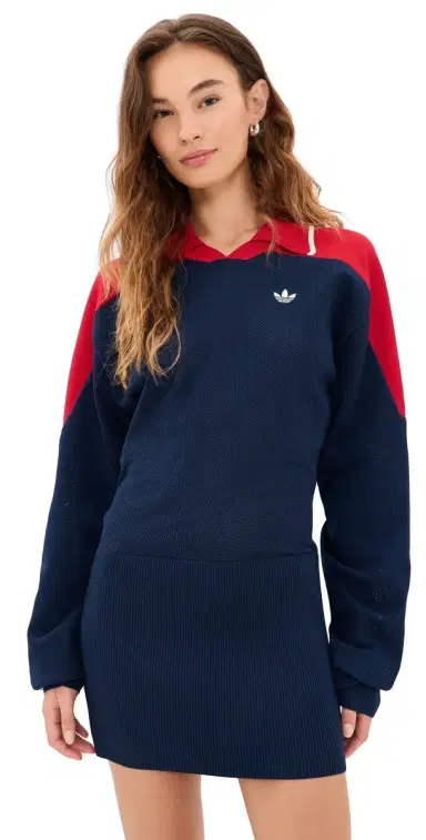Adidas Polo Jersey Dress Night Indigo/Power Red/Warm | Thumbnail 1