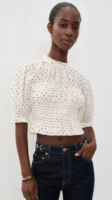 Ulla Johnson Rae Short Sleeve Cotton Top | Thumbnail 2