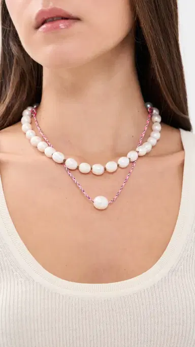 Zoe Chicco Baroque Pearl Paracord Necklace Multi One Size | Thumbnail 3