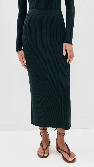 Zimmermann Valiant Straight Skirt Bottle Green | Thumbnail 2