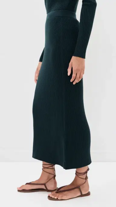 Zimmermann Valiant Straight Skirt Bottle Green | Thumbnail 4