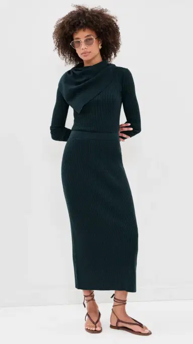 Zimmermann Valiant Straight Skirt Bottle Green | Thumbnail 5