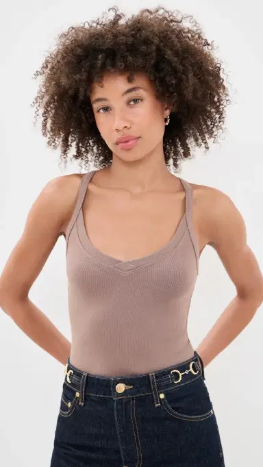 L'AGENCE Wrenna Racerback Thong Bodysuit Cardamom | Thumbnail 2