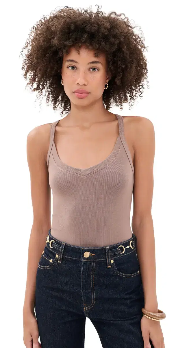 L'AGENCE Wrenna Racerback Thong Bodysuit Cardamom