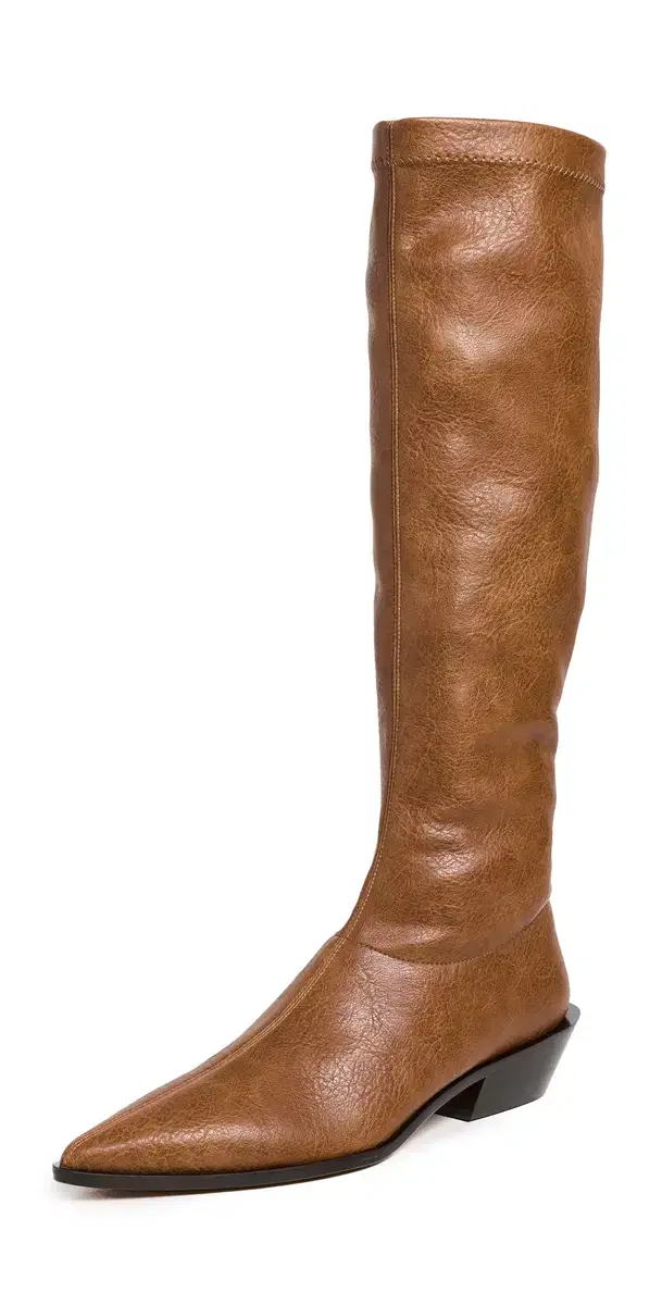 Tibi Bronson Faux Leather Boots Cognac