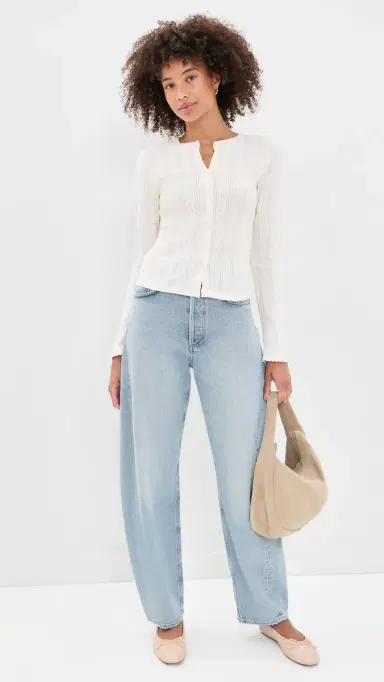 DAZE targazer Pointelle Cardigan Cloud Dancer | Thumbnail 5