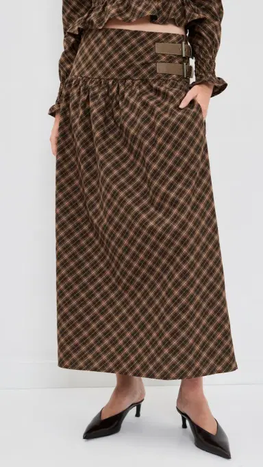 House of Sunny Check Buckle Skirt Multi Check 8 | Thumbnail 2